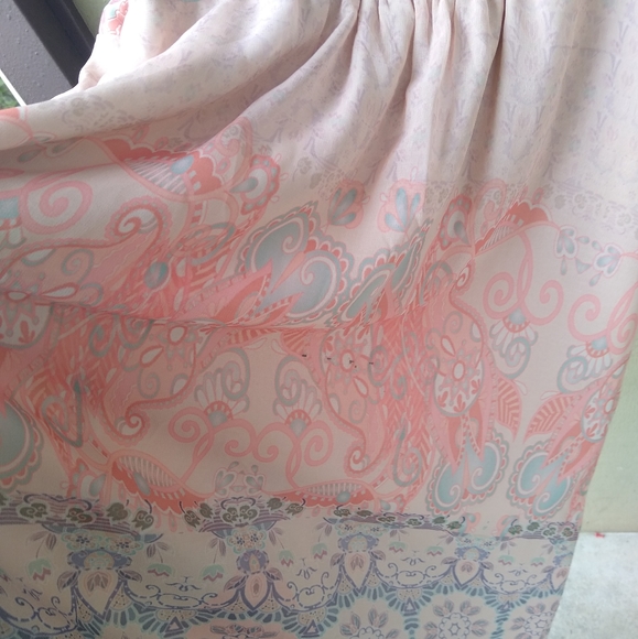 Soft Surroundings Guadalupe Maxi Boho Beach Hawaii Pink Teal Tassle Dres… - Picture 9 of 14